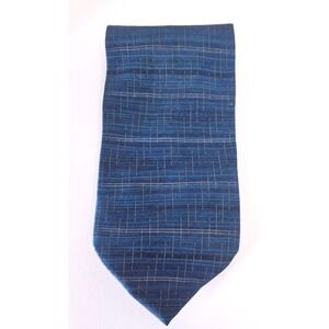 Murano Mens Blue Textured Grid Pattern 100% Silk Necktie Made in USA